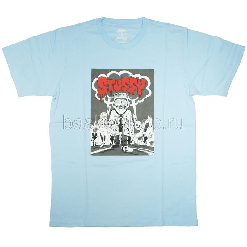 Stussy Футболка (900064-sk blue/grey)  - цена, описание, фото 1
